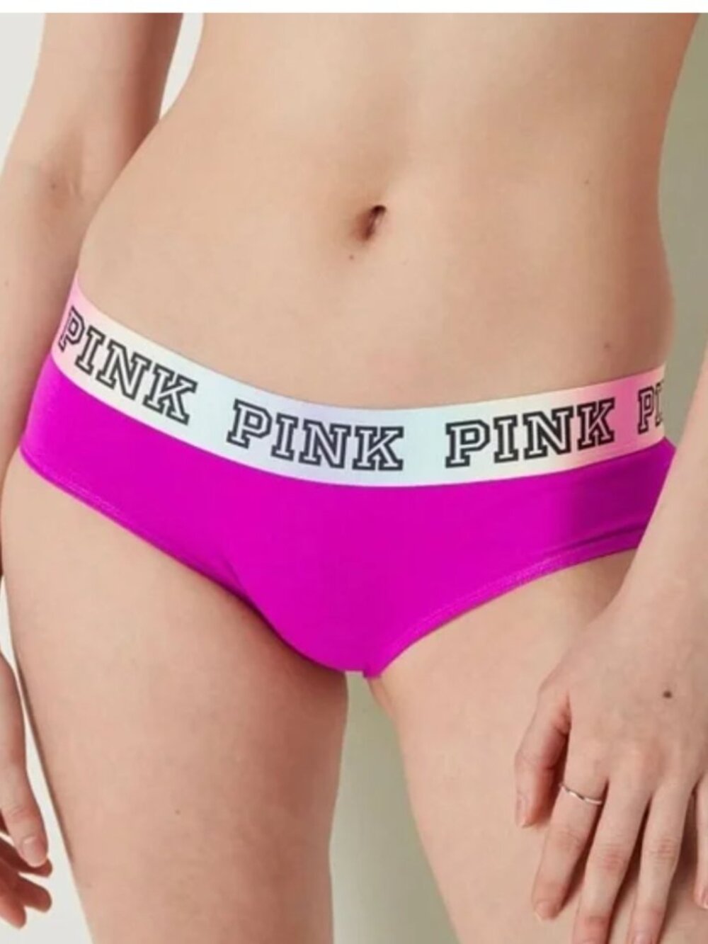 PINK Victoria's Secret Rare Retired Future Pink Rainbow Hipster QB6 36012871